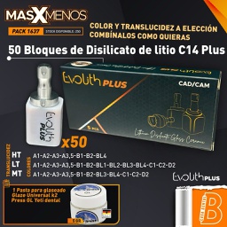 [PACK1637] 50 Bloques de Disilicato de litio C14 Evolith Plus + Regalo