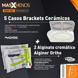 [PACK1644] 1 Caso Brackets Cerámicos Machtig + 2 Alginatos Alginor Ortho Lascod