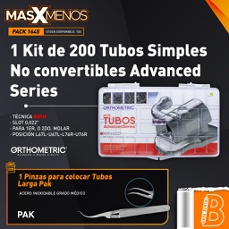 [PACK1645] Kit 200 Tubos Simples No convertibles Advanced Series Orthometric + Regalo