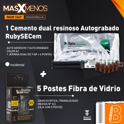 [PACK1647] 1 Cemento dual resinoso Autograbado RubySECem Incidental + 5 Postes Fibra de Vidrio Quality Post