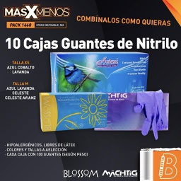 [PACK1668] 10 Cajas Guantes de Nitrilo Machtig Blossom