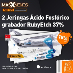 [PACK1675] 2 Jeringas Ácido Fosfórico grabador RubyEtch 37% Incidental