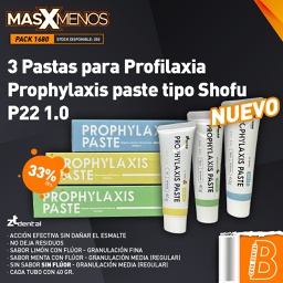 [PACK1680] 3 Pastas para Profilaxia Prophylaxis paste tipo Shofu P22 1.0 ZT dental