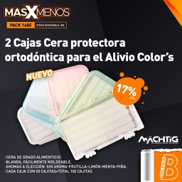 [PACK1685] 2 Cajas Cera protectora ortodóntica para el Alivio Color´s Machtig