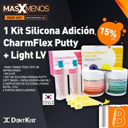 [PACK1691] 1 Kit Silicona Adición CharmFlex Putty + Light LV Dentkist