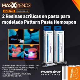 [PACK1720] 2 Resinas acrílicas en pasta para modelado Pattern Pasta Hemospon Maquira Group