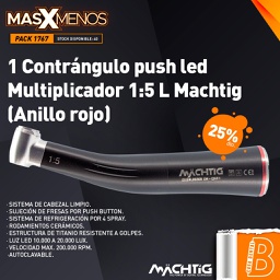 [PACK1767] 1 Contrángulo push led Multiplicador 1:5 L Machtig (Anillo rojo)
