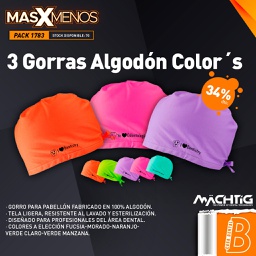 [PACK1783] 3 Gorras de Algodón Color´s Machtig