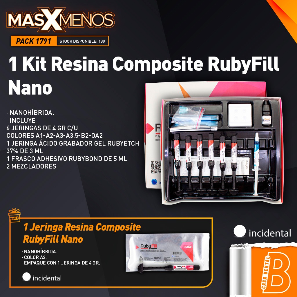 1 Kit Resina Composite RubyFill Nano Incidental + Regalo