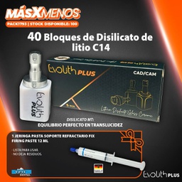 [PACK1793] 40 Bloques de Disilicato de litio C14 Evolith Plus + Regalo