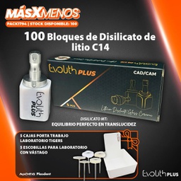 [PACK1794] 100 Bloques de Disilicato de litio C14 Evolith Plus + Regalos