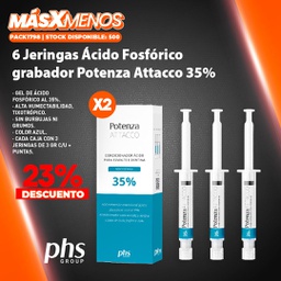 [PACK1798] 6 Jeringas Ácido Fosfórico grabador Potenza Attacco 35% PHS
