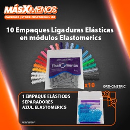 [PACK1862] 10 Empaques Ligaduras Elásticas en módulos Elastomerics Orthometric + Regalo